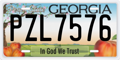 GA license plate PZL7576