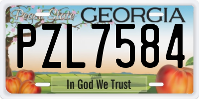 GA license plate PZL7584