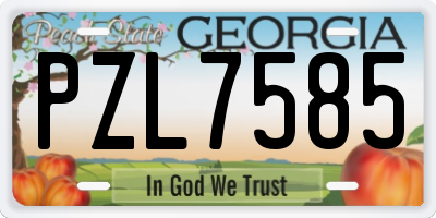 GA license plate PZL7585