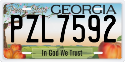 GA license plate PZL7592