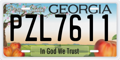 GA license plate PZL7611