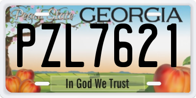 GA license plate PZL7621