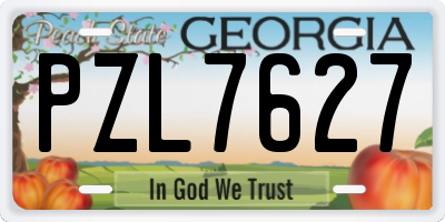 GA license plate PZL7627