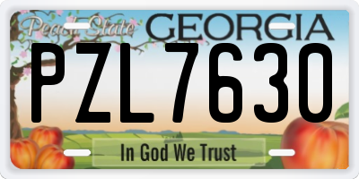 GA license plate PZL7630