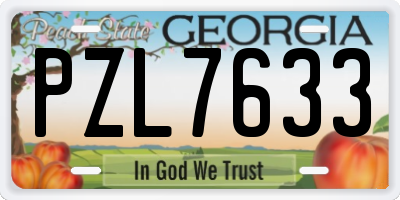 GA license plate PZL7633