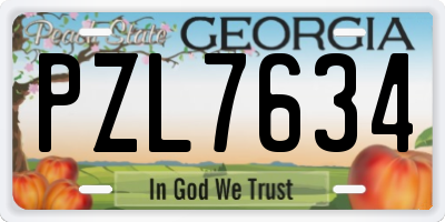 GA license plate PZL7634