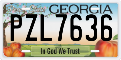 GA license plate PZL7636