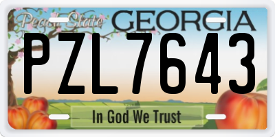 GA license plate PZL7643