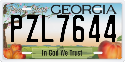 GA license plate PZL7644