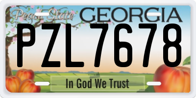 GA license plate PZL7678