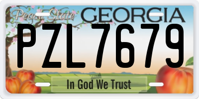 GA license plate PZL7679