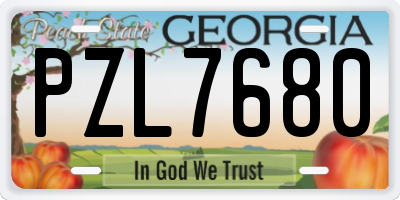 GA license plate PZL7680