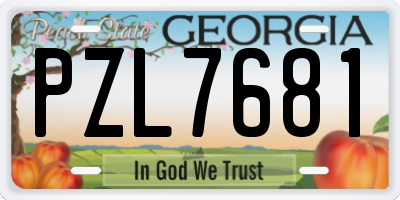 GA license plate PZL7681