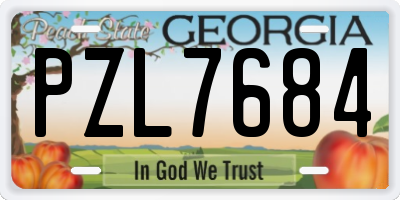 GA license plate PZL7684