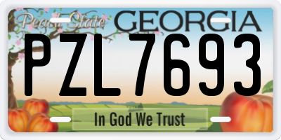 GA license plate PZL7693