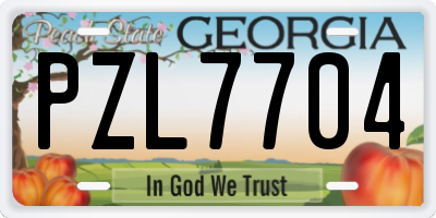 GA license plate PZL7704