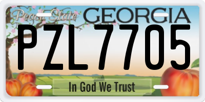 GA license plate PZL7705