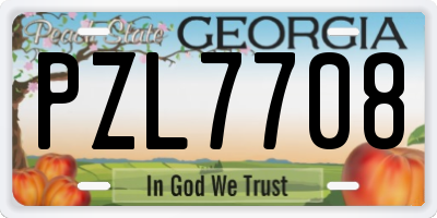 GA license plate PZL7708