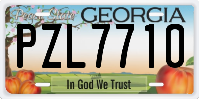 GA license plate PZL7710