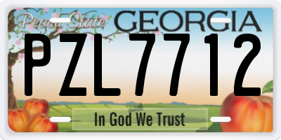 GA license plate PZL7712