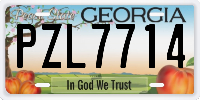 GA license plate PZL7714