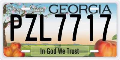 GA license plate PZL7717
