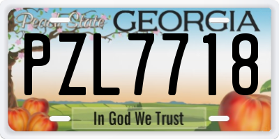 GA license plate PZL7718