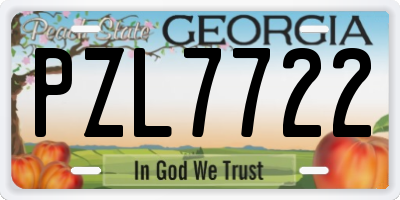 GA license plate PZL7722