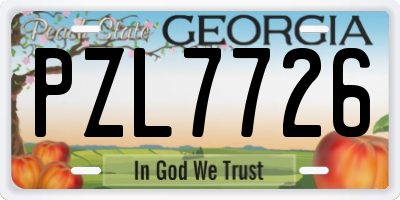 GA license plate PZL7726