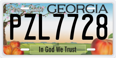 GA license plate PZL7728