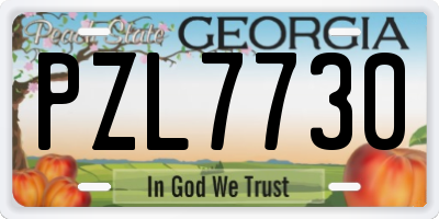 GA license plate PZL7730