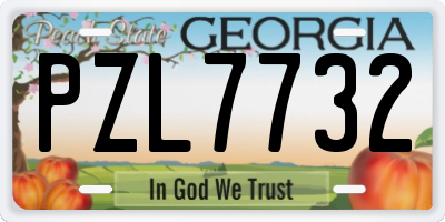 GA license plate PZL7732