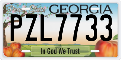 GA license plate PZL7733