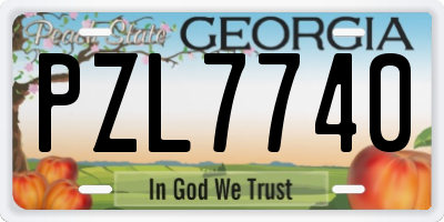 GA license plate PZL7740
