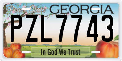 GA license plate PZL7743