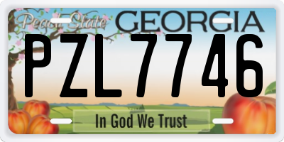 GA license plate PZL7746