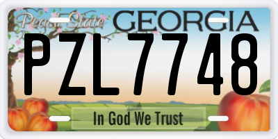 GA license plate PZL7748