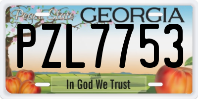 GA license plate PZL7753