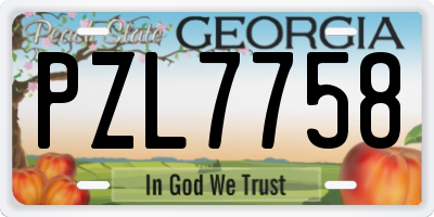 GA license plate PZL7758