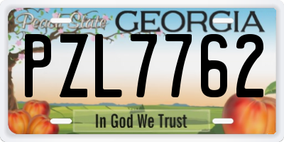 GA license plate PZL7762