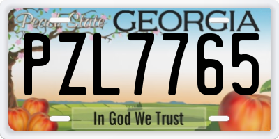 GA license plate PZL7765