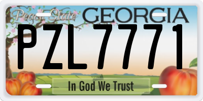 GA license plate PZL7771