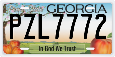 GA license plate PZL7772