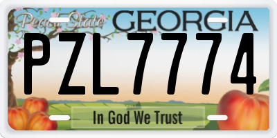 GA license plate PZL7774