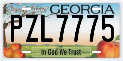 GA license plate PZL7775