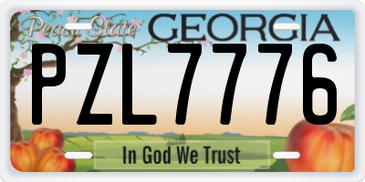 GA license plate PZL7776