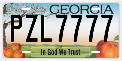 GA license plate PZL7777