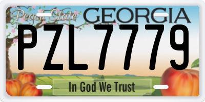 GA license plate PZL7779