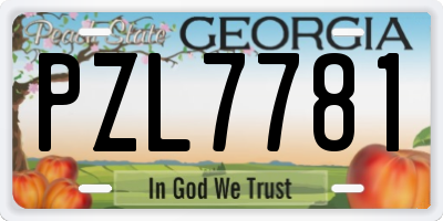 GA license plate PZL7781