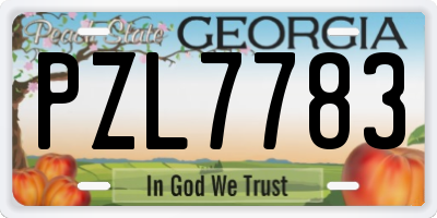 GA license plate PZL7783